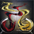 Wall Art Wine Glasses Hand Painted Canvas Oil Painting for Home Decor (XD2-041)
